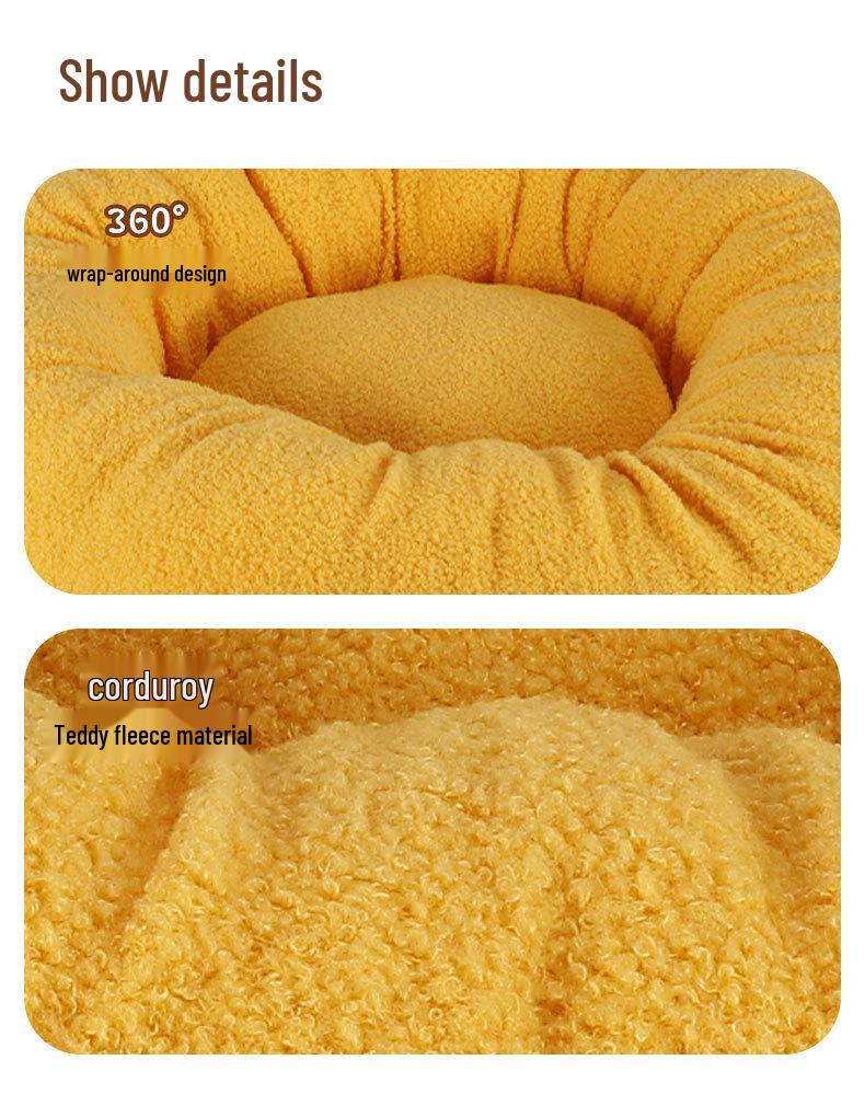 Cozy Rebound Cat & Dog Nest: Warm, Thickened Pet Bed for Winter Comfort