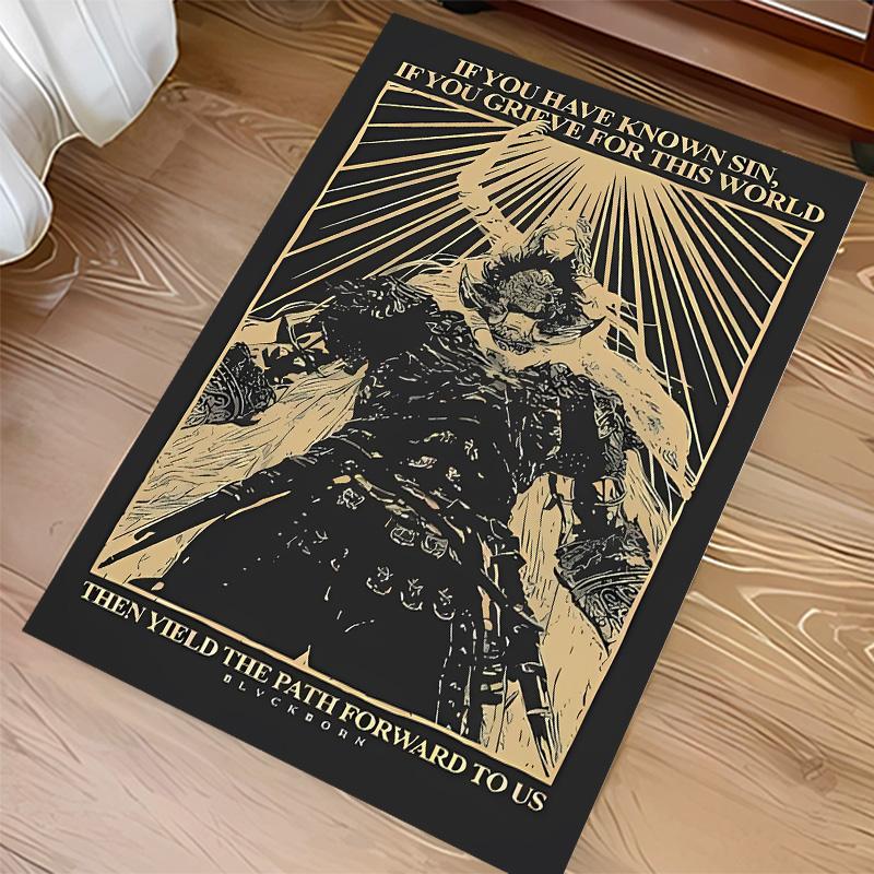 Game E-ELDEN R-RING Print Area Rug-Soft,Washable Non-Slip Indoor Mat Office Chairs,Living Room,Home Office Decorative Rug