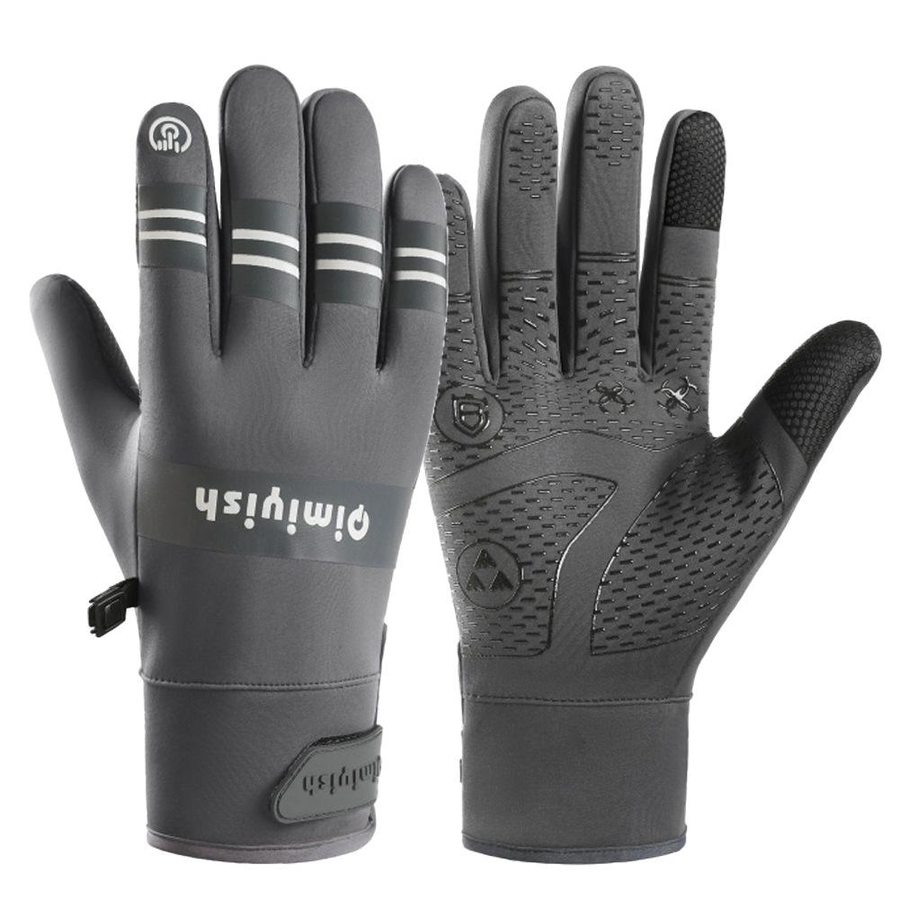 Men's and Women's Windproof Cycling Gloves: Water-Repellent, Non-Slip, Touchscreen, Fleece-Lined for Winter Warmth.