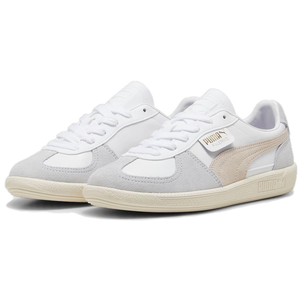 New PUMA Palermo Slip Resistant Low Top Skateboard Shoes Women's White Gray 397647-04