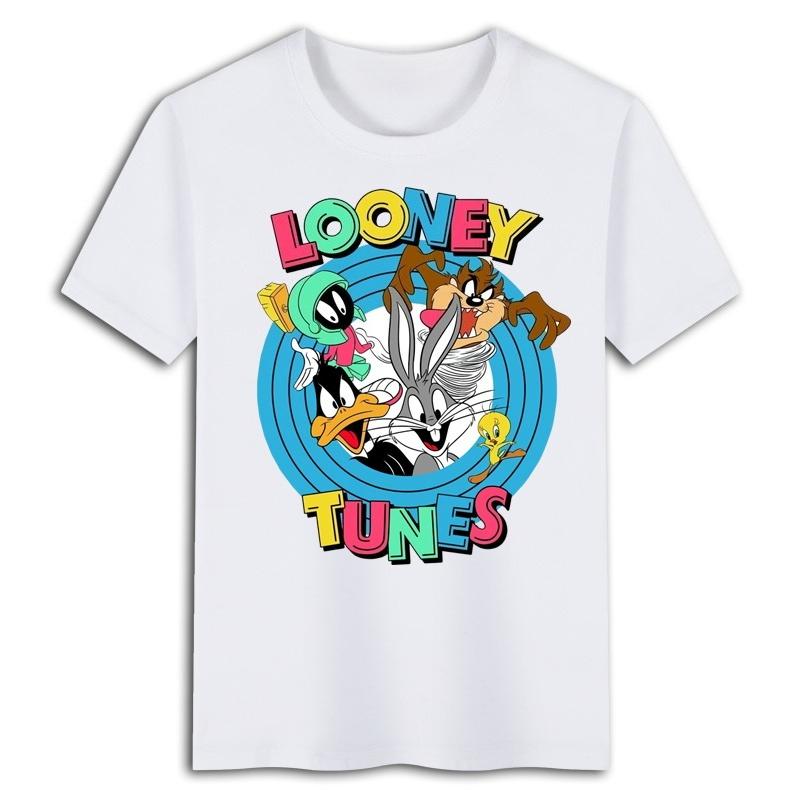 Miniso Summer 2025 New Animation Peripheral Bugs Bunny Women Fashion Street Shortsleeved Tshirt Cotton Mens and Women Clothes