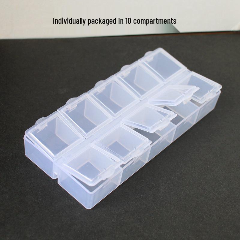 28-Compartment Flip-Top Clear Storage Box for Beads, Jewelry, and Nail Art Accessories
