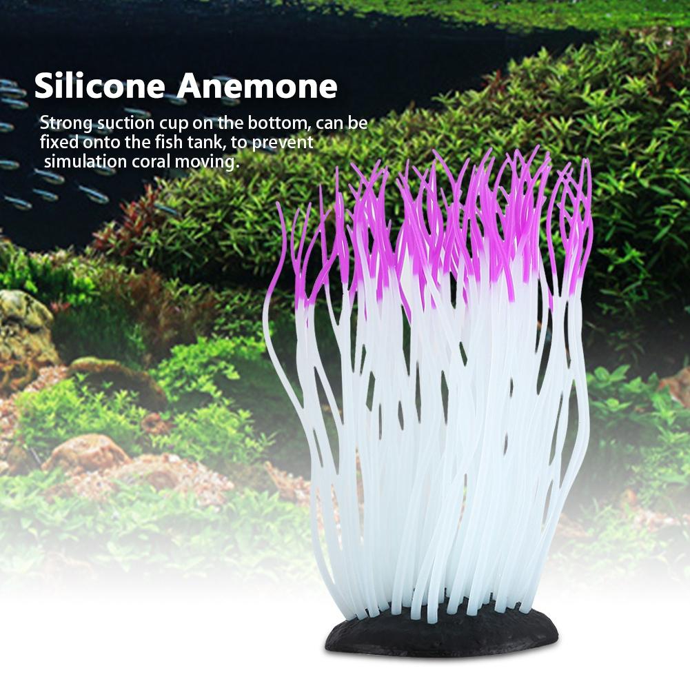 Simulation Artificial Silicone Sea Anemone Coral Ornament for Aquarium Fish Tank Decor