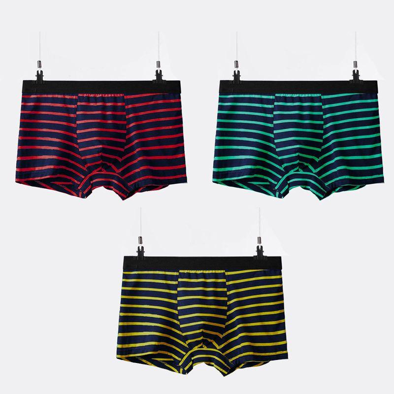 3ks Pruhované Sexy Pánské Spodní Prádlo Boxerky Kalhotky Bezešvé Pánské Spodní Prádlo Boxery Pánské Spodky Bikiny Spodní Prádlo Muž Základní