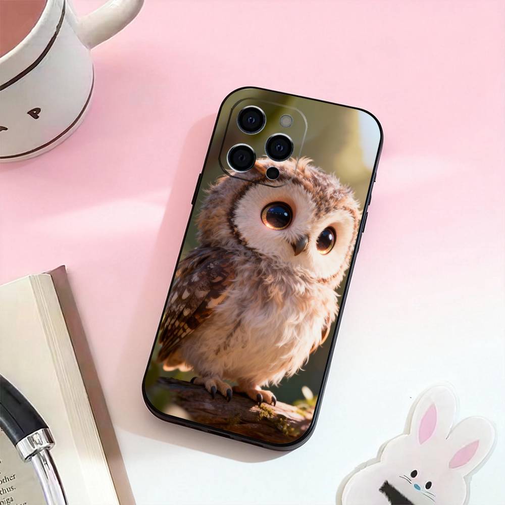 Cute Owl  Phone Case For iPhone 17,16,15,14,13,12,11 Plus,Pro,Max,XS Silicone Soft Cover