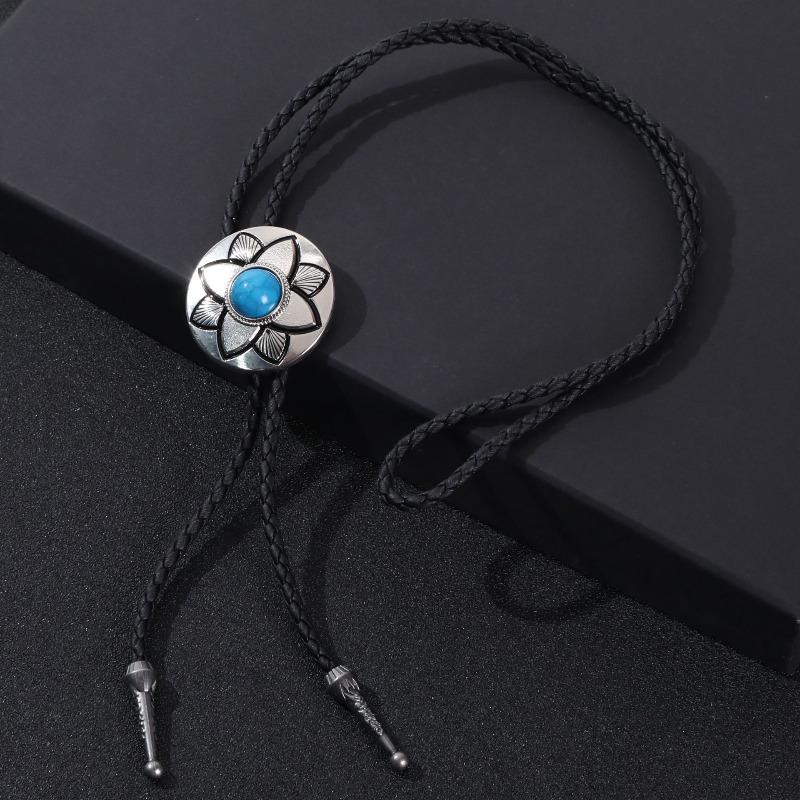 Adjustable Enamel Western Polo Tie Alloy Pendant Bow Tie Rope
