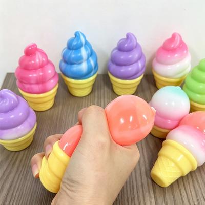 Simulation Ice Cream Squishy Toy Super Soft Slow Rising Squeeze Ball Anti-Stress Fidget Toy for Adults Kids Anxiety Relief