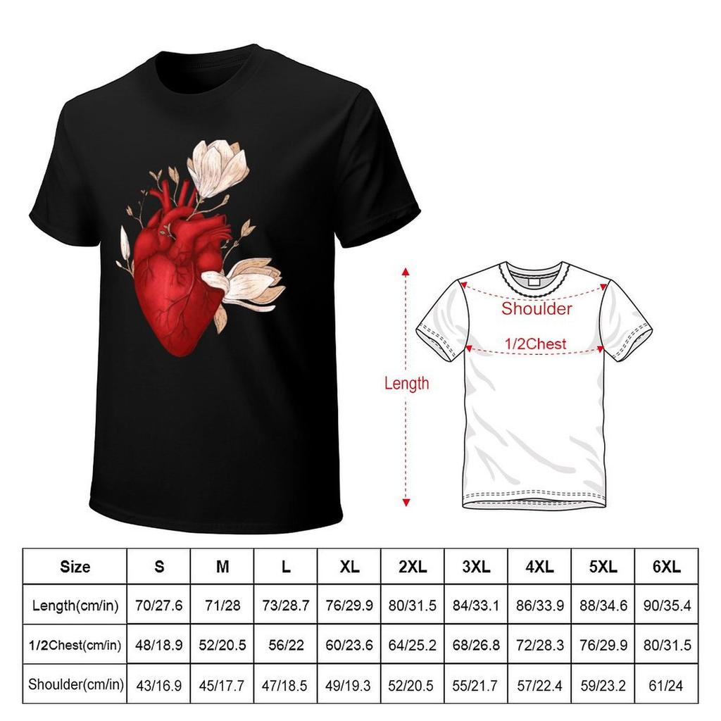 Magnolia Growing from Heart TShirt Fashion Shirts Customs Design Your Own Animal Prinfor Boys Men Clothes