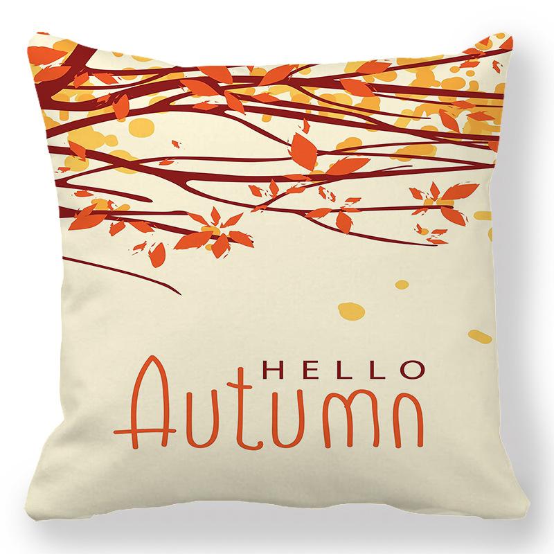 Thanksgiving Day Pattern Digital Printing Short Plush Pillow Covers for Car Sofa Office Cushion Cover Home Goods 60x60cm
