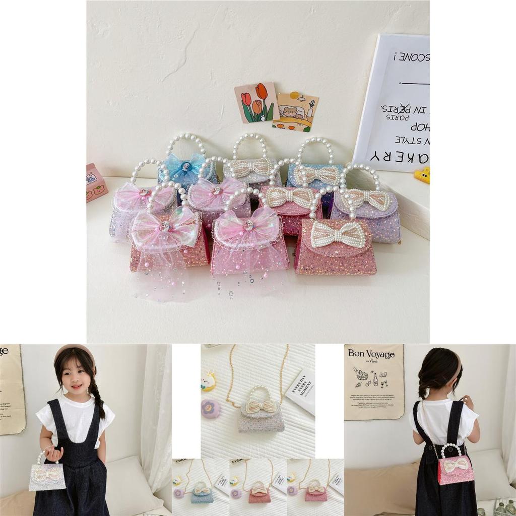 Fashionable Mini Children's Handbag Stylish Princess Bowknot Crossbody Bag For Girls