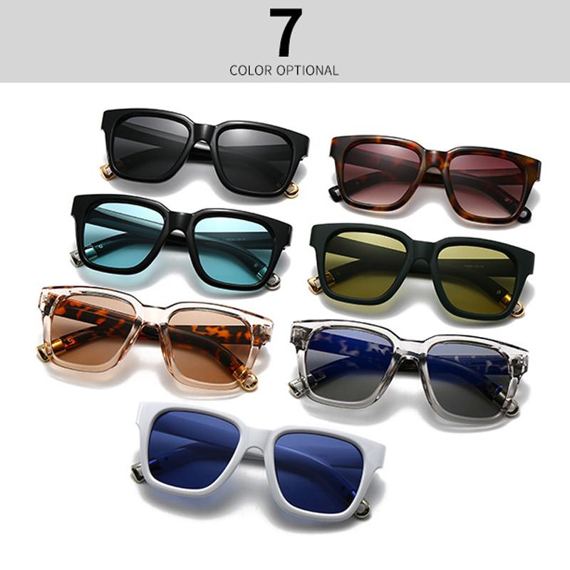  New Retro Oversized Square Women Sunglasses Fashion One Piece Leopard Shades UV400 Men Punk Sun Glasses