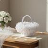 Flower Girl Basket Elegant Petal Hand Reusable for Bridesmaids, Bridal Party, Reception