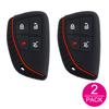 2x Silicone Car Key Fob Cover Case Keychain For Chevrolet Silverado 1500 2500HD 3500HD Tahoe Suburban GMC Sierra EV Canyon Yukon