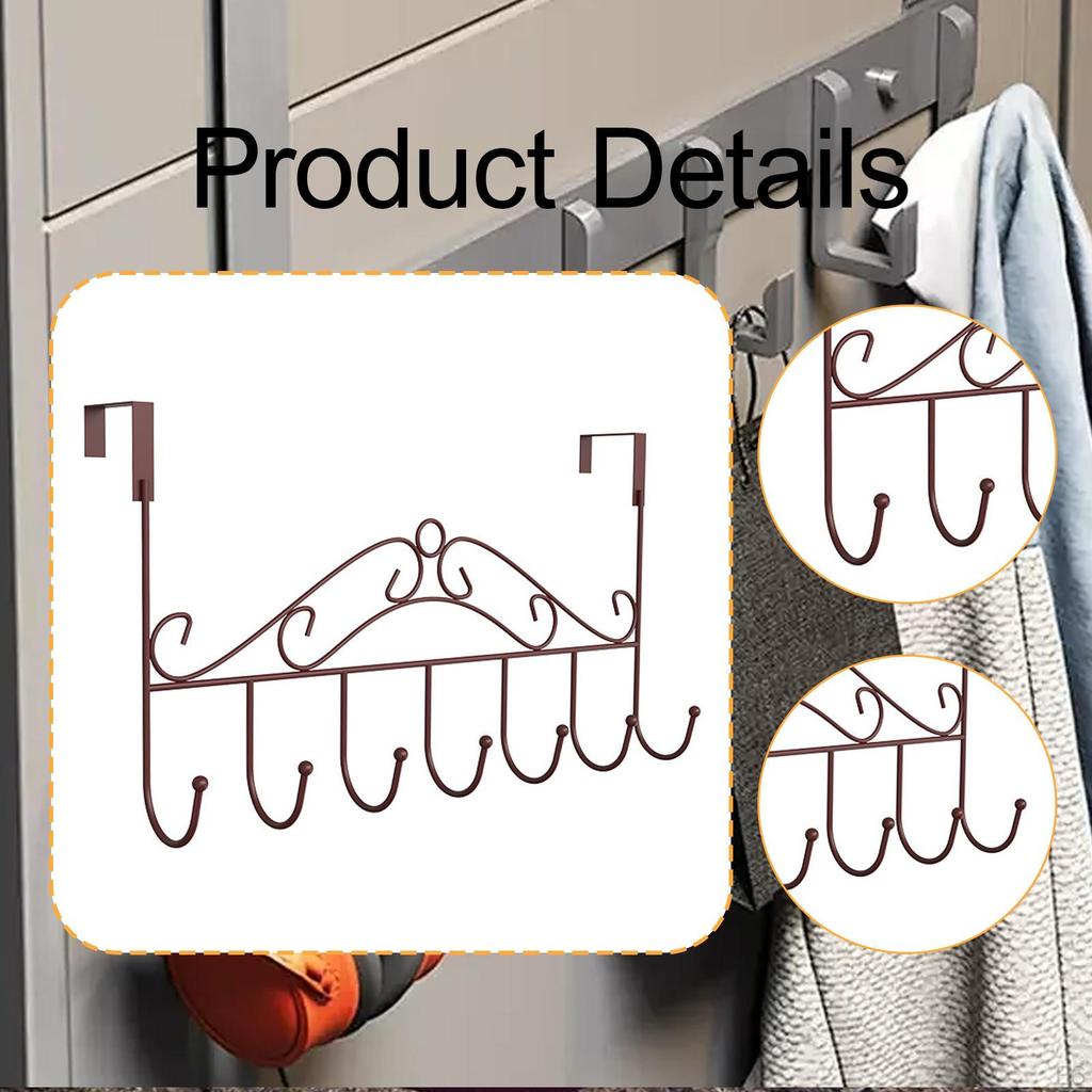 over The Door Hooks 7 Bathroom Accessories Storage Hanger Hook Coat for Hanging
