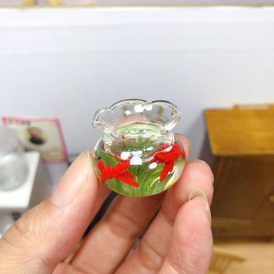 Dollhouse Miniature Glass Fish Tank Bowl Aquarium Doll House Home Ornament Toy