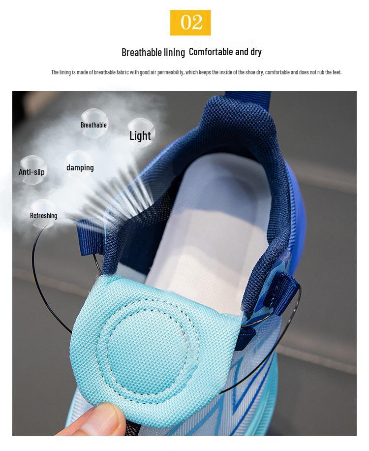 Breathable Boys' Mesh Sneakers - Spring & Autumn Shock-Absorbing Running Shoes with Soft Sole for Casual Wear