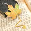 Classical Chinese Style Retro Leaf Metal Bookmark Gift for Students and Graduates