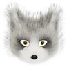 Halloween Faux Fur Cat-Fox Half Face Mask with Eyes - Cosplay Accessory