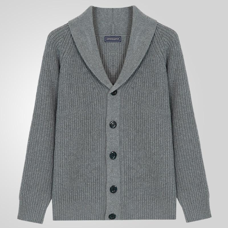 Men's Casual Cardigan Sweaters Shawl Collar Long Sleeve Knit Button Down Cardigans Lightweight Fall Winter Work Sweater Knitted Jacket Outwear for Men