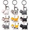 Self Healing Warm Series Japanese Cat Keyring Round Rolling Simple Cat Handmade Mountaineering Ring Keychain