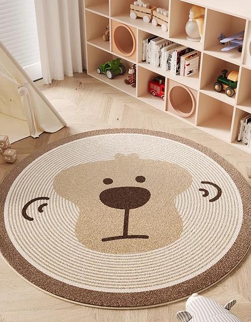 Cartoon Pattern Bedroom Decor Plush Carpet Thicken Washable Rug Cute Round Carpets for Living Room Fluffy Soft Lounge Floor Mat