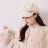 Light luxury fine woolen hat women's autumn and winter simple rhinestones embellished navy hat modified face versatile cap