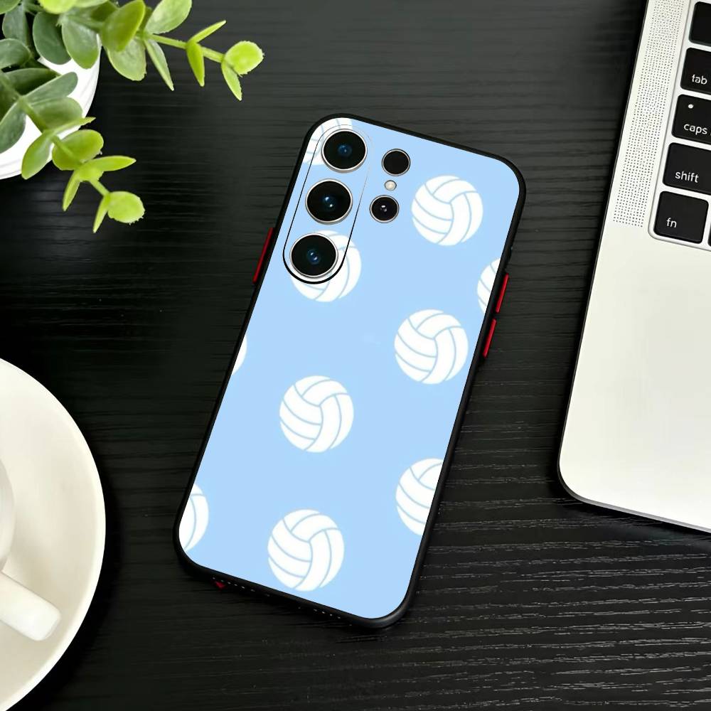 S-Volleyball Painted Phone Case For Samsung S26,S25,S24,S23,S22,S21,S20,S30,Ultra,Plus,Fe,Note,5G Black Cover