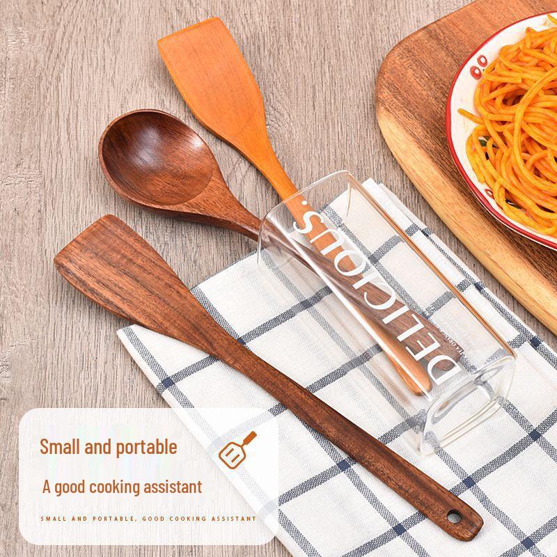 Spatule de cuisine antiadhésive en bois naturel