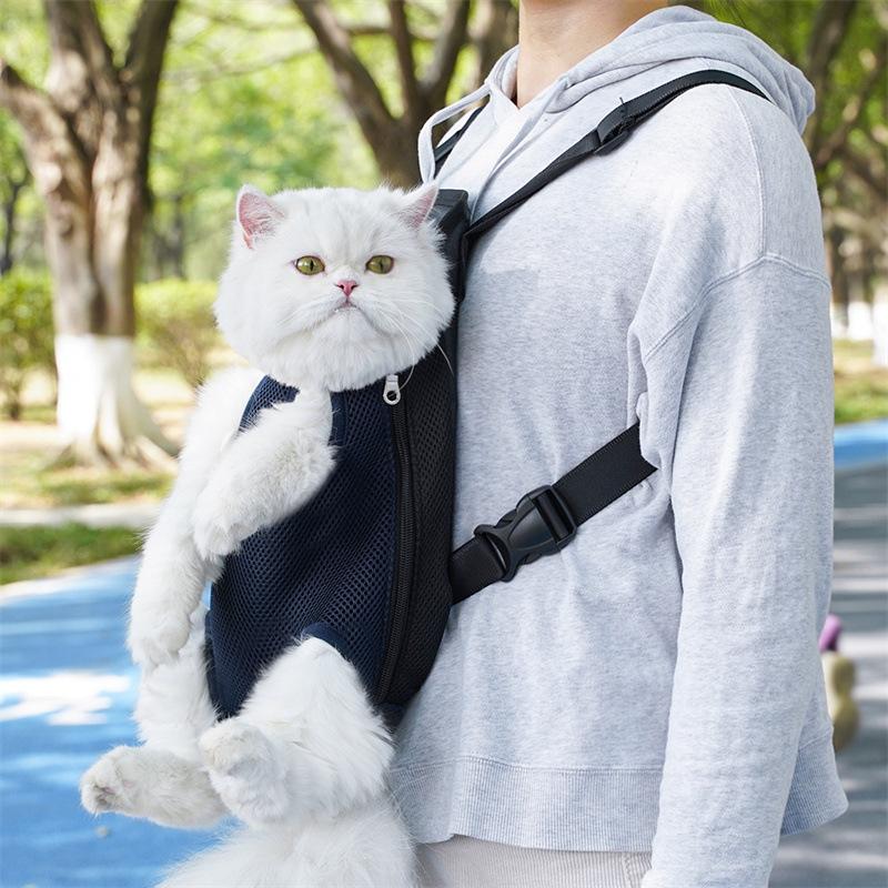 Dog Backpack Pet Backpack Outdoor Mesh Breathable Cat Backpack Small and Medium Dog Supplies