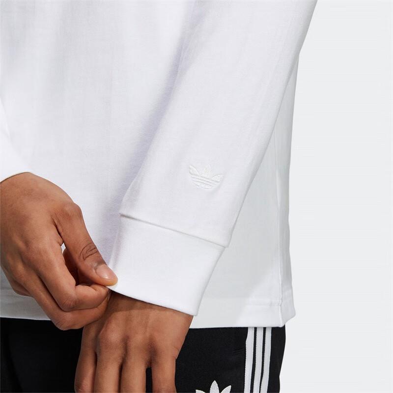 Adidas Originals Cartoon Bear Graphic Print Crew Neck Long Sleeve T-Shirt Men Tops White HL4099