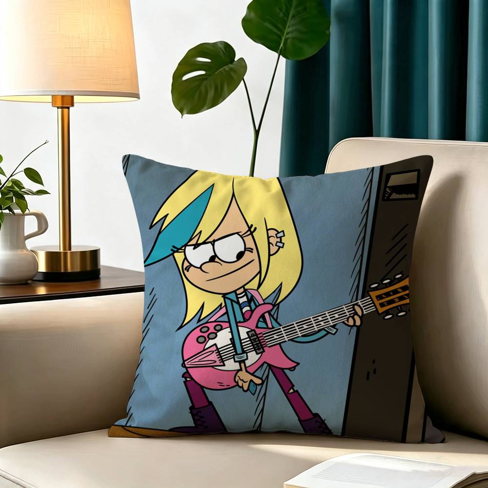 C-Cartoon The Loud House Square Double-Sided printed Pillow Case Bedroom Bedside Pillow Sofa Cushion Cover