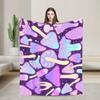 Spooky Mushrooms Blankets Psychedelic Trippy Hippie Flannel Throw Blanket Airplane Travel Decoration Soft Warm Bedspread