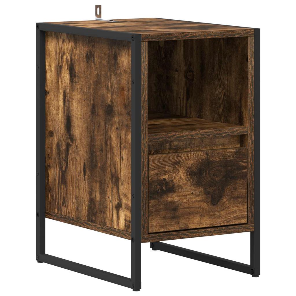 Nightstand Smoked Oak 39.5 x 30 x 50 cm Particleboard