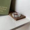 VENTFILLE Stamp Silve Color Love Heart Overlapping Ring for Women Girl Birthday Gift Irregular Hip Hop Fashion Jewellery