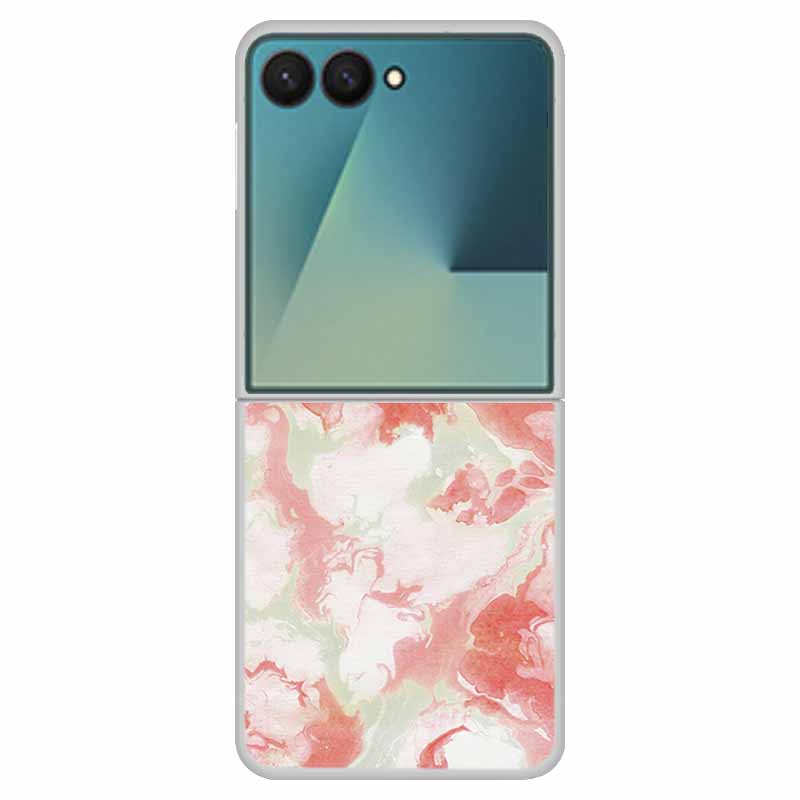 Marble Case For Samsung Z Flip7 Transparent Hard PC Plastic Cover Shockproof Coque for Samsung Galaxy Z Flip 7 5G Funda Zflip7
