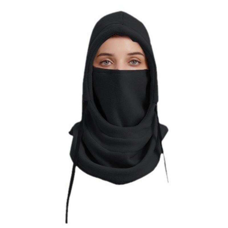

Зимова тепла маска для обличчя, велосипедна лижна шапка, шарф, інтегрована вітрозахисна холодостійка з товстим флісовим теплим чохлом чорний