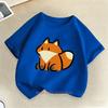 Cartoon Fox Print Tshirts For Boys Girls Summer Children Casual Cute Colorful Tops Kids Comfortable Oneck Short Sleeve Tees