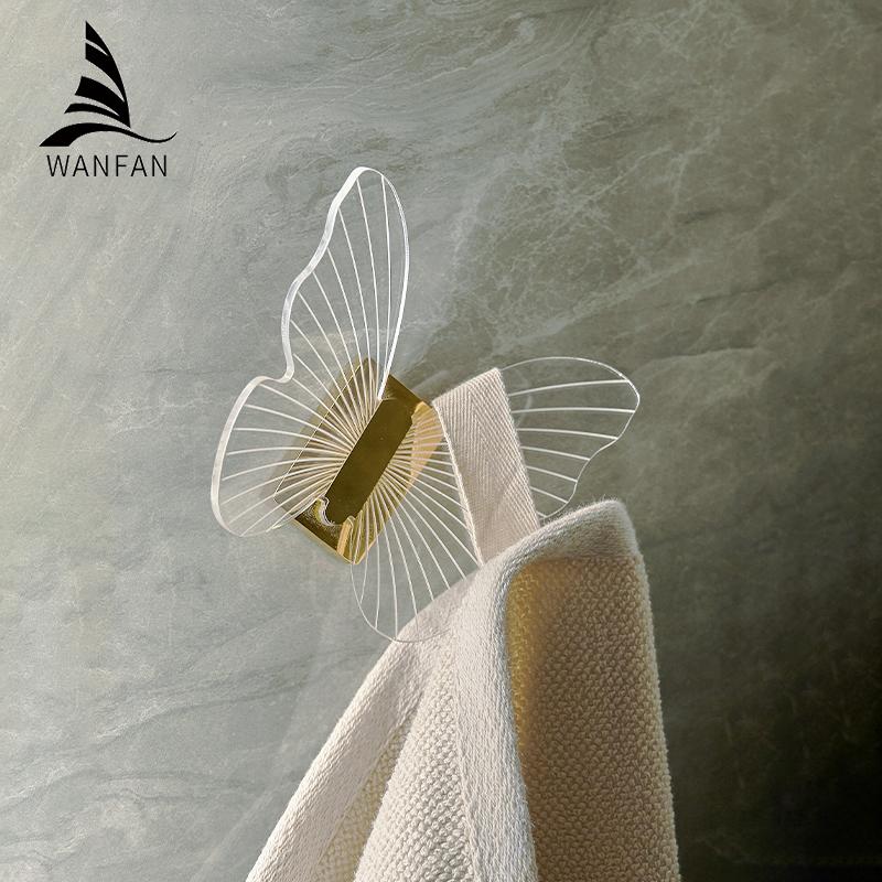 Robe Hooks Acrylic+Aluminum Alloy Towel Hanger Hooks For Clothes Coat Hat Bag Hooks Wall Mount Bathroom Accessories Door 31001