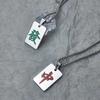 Guochao Mahjong Pendant Necklace Men and Women Hip Hop Hipster Necklace Street Merchandise Jewelry Sweater Chain Wholesale