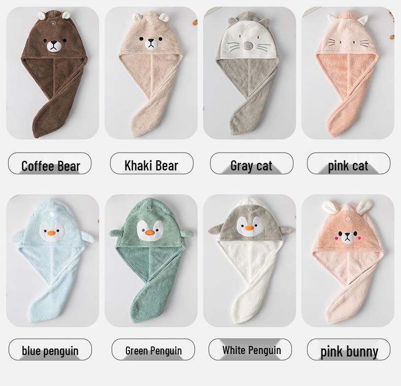 Mädchen Schnelltrocknend Super Saugfähig Cartoon Haarhandtuch Wickel