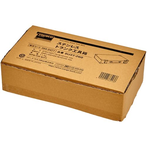 TRUSCO Caja de Herramientas Tipo Baúl de Acero Inoxidable W270xD145xH70 SU3T-260