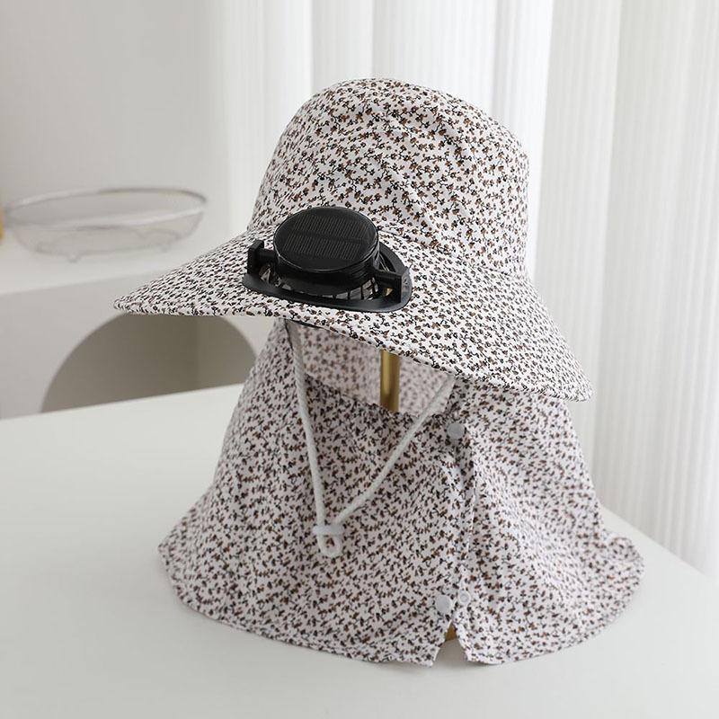 Solar charging fan Tea picking sun hat Farm work Shawl hat Sun protection hat Women's UV protection sun hat