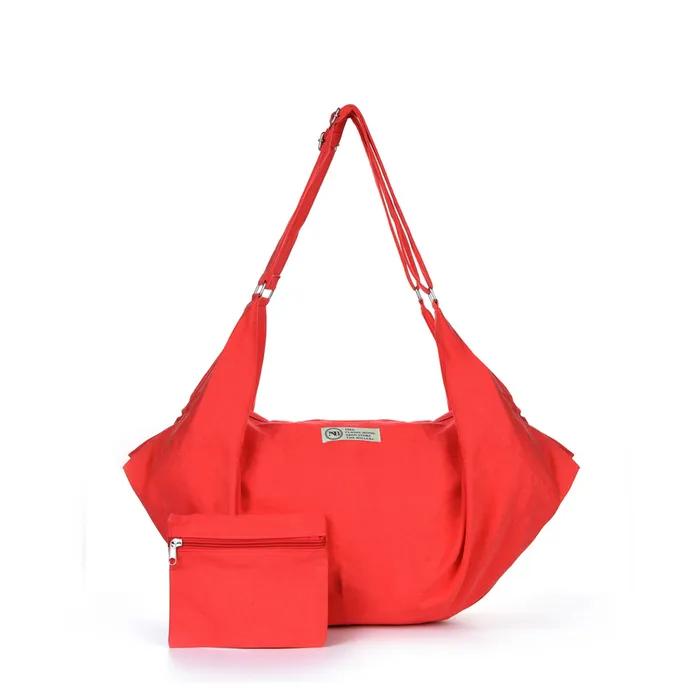 Multi Cotton Two-Way Tote Bag Red