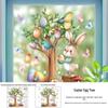 Easter Egg Cartoon Rabbit Electrostatic Window Clings for Living Room or Glass Door.