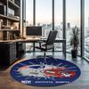 New England Patriots Printed Round Rug Carpet Chair Rug Area Rug Entryway Doormats,for Office Chair Living Room Bedroom Kitchen Room.