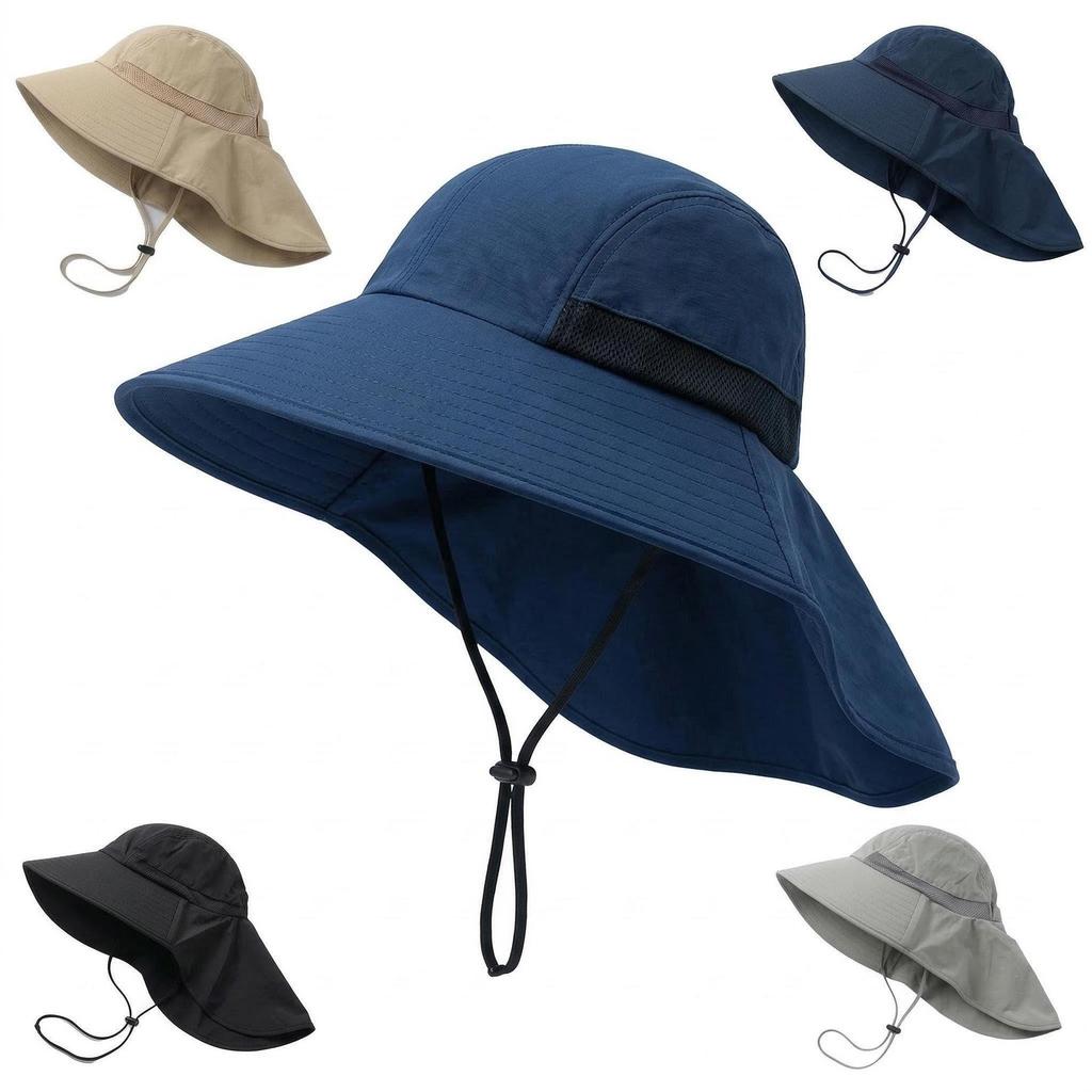 Women's Foldable Outdoor Sun Fishing Hat & Shawl for Summer Mountaineering