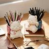 Cute Cat Pen Holder Creative Smiling Kitty Ornament Home Storage Ornament Office Desktop Decoration Souvenir Gift