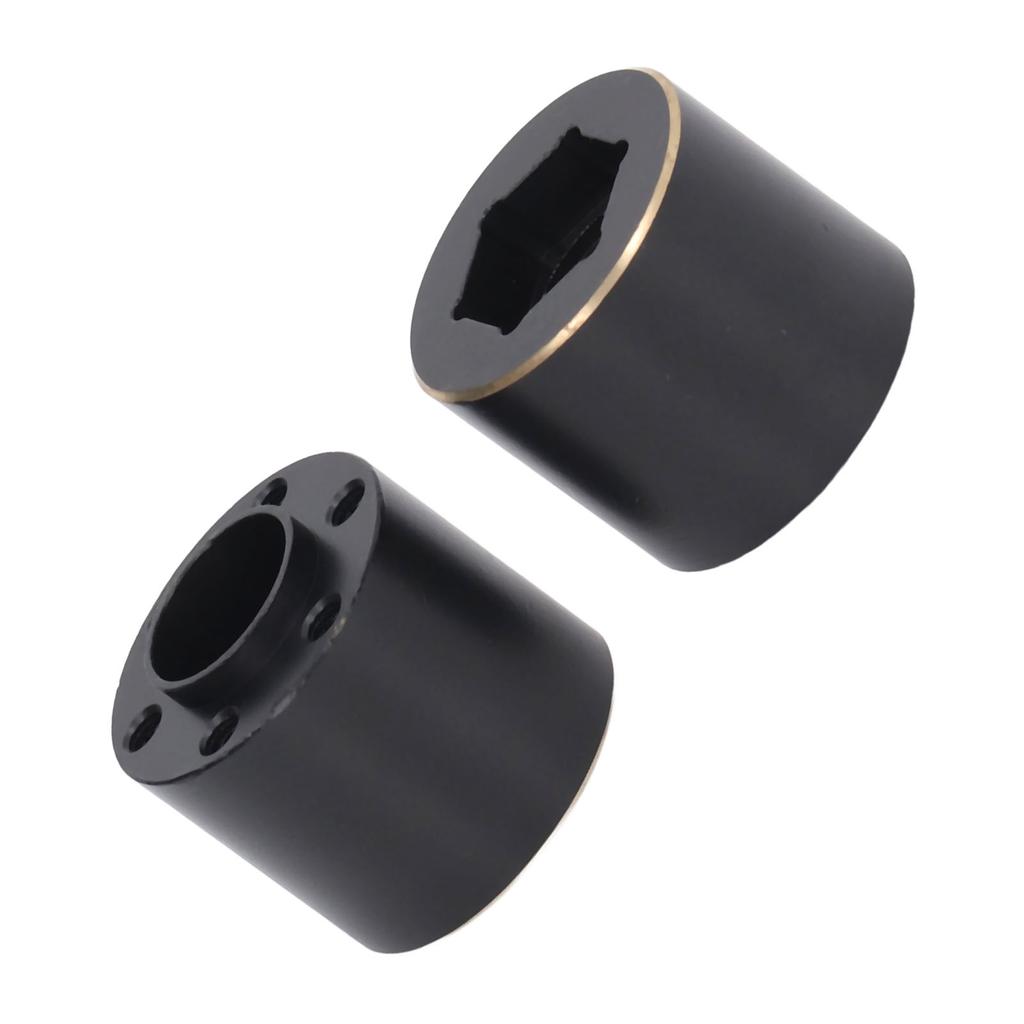 2pcs 1.9 2.2 Inch Wheel Hex Hub Widen Adapter Brass Black Wheel Rim Adapter for Remote Control Car 18.5mm   0.7in