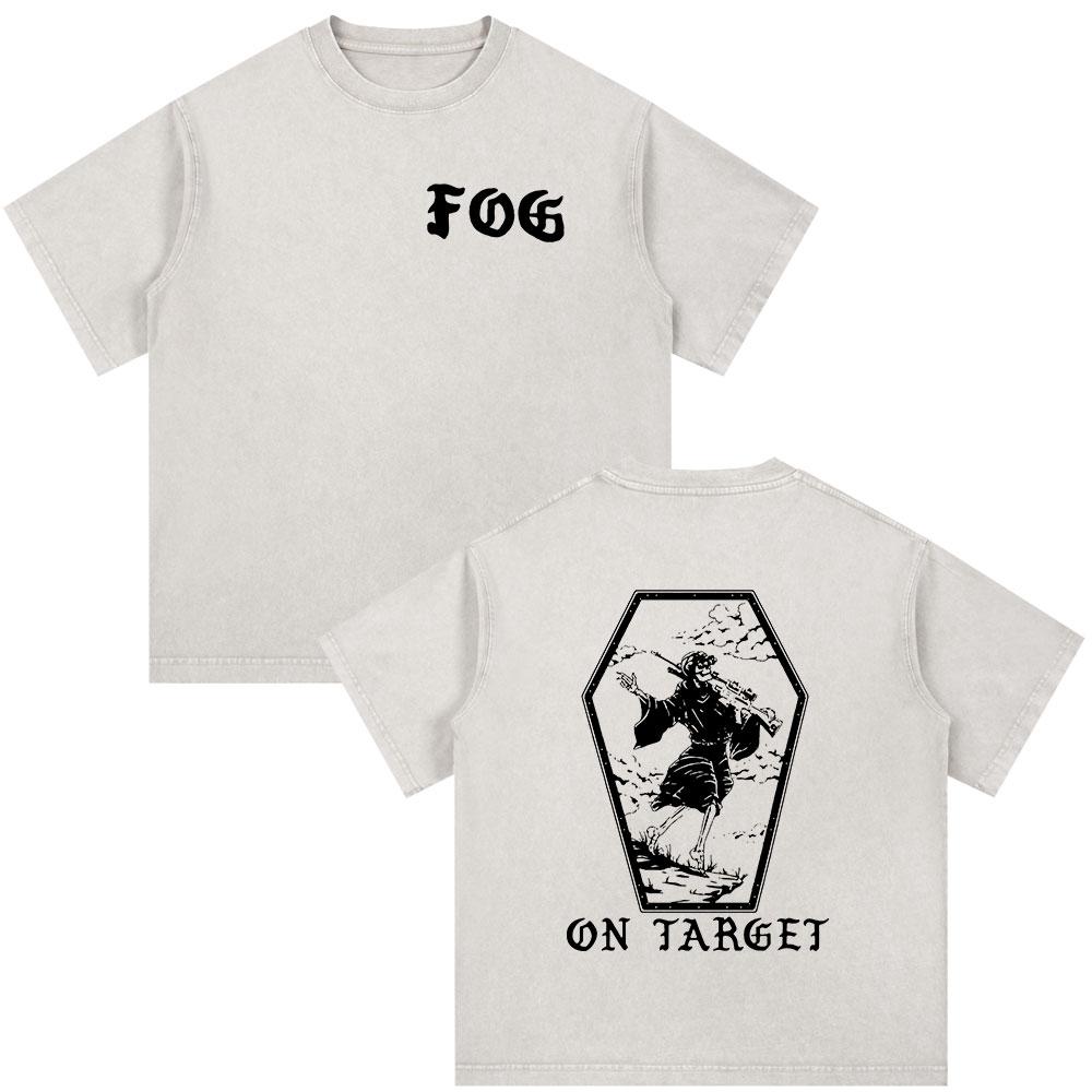 Forward Observations Group Skeleton Skull Vintage Washed Tshirt Men Clothing Fashion Gothic Oversized Casual T Shirt Streetwear