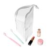 Toothbrush Pouch Stand Up Storage Pouch Waterproof Travel Toiletry Bag with Toothbrush Holder for Women Pen Bathroom Hotel